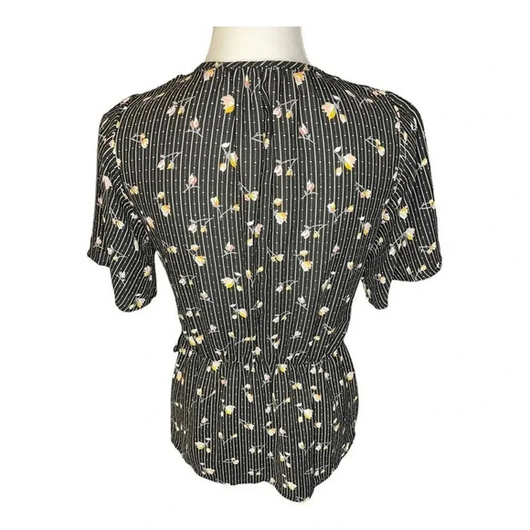 Sienna Sky black wrap blouse with tie‎ size small - Picture 3 of 6